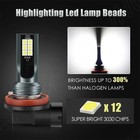 2pc H11 Led Super Bright Bulb Kit Fog Light White 6000k High Power Drl Lamps