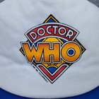 Vintage Doctor Who Hat Cap Snap Back Blue White Mesh Trucker Television Series