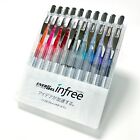 Pentel Energel Infree Liquid Gel Pen  0 7mm  Medium Pt  10 Color Set  bl77tl-10 