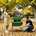 43 Gals Outdoor Compost Tumbler Bin Green Dual Chamber Large Composter Tumbling