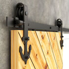 6ft-12ft Steel Sliding Barn Wood Door Hardware Closet Track System Single double
