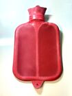 Vintage 2 Quart Red Rubber Hot Water Bottle   White Plastic Stopper With Seal