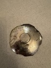 Vintage Sterling Silver 95-99  Purity Sauce Coaster dish Floral Etched Scalloped