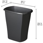 10 Gallon Rectangular Wastebasket  Large Plastic Trash Can For Kitchen  Black