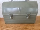 Vintage Thermos Brand Lunch Box Dome Norwich Connecticut Metal With Handle Usa