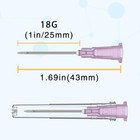 18 Gauge 1 Inch Needle  100 Pack   Sterile Disposable Injection 18ga-1 Inch 
