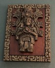 Original Arte-mex Mexico Aztecsacred Religious Carved Sculpture Mounted Vintage