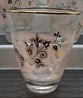 Vtg Six 6 Libbey Duchess Ornate Pink Gold Floral Juice Glasses Cups Mcm
