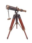 Nautical Design Antique Brass Spyglass Telescope With Wooden Tripod Marine Scope