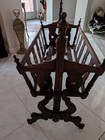 Victorian Walnut Crib Baby Child Bed Cradle Rocker Antique Doll Display Pick Up 