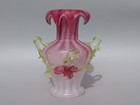 Antique 19th Century Victorian Vaseline Cranberry   Uranium Glass Vase Flowers