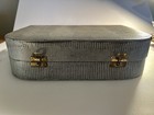 Vintage Embroidered Silver Plated 4 Piece Mirror Hair Brush Powder Vanity Set