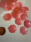 Iridescent Transparent Pink Rose Shaped  Sequins - 25 Pc  - Vintage