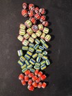 Lot Glass Chevron Beads - 70 Trade Beads 125gr  b997 