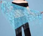 Lauthen s Women Belly Dance Hip Scarf  Sequin Tassels Triangle Tribal Wrap Skirt