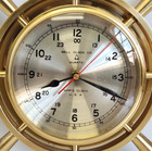 Vintage Bell Clock Co Company 6  Ship s Clock Quartz Usa Brass 12 5  Wheel Clock