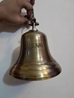7  Nautical Hanging Door Ship Bell Vintage Brass Big With Wall Mounted Bracket