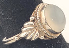 Vintage Native American Navajo Sterling Silver 2 75ct Moonstone Ring Size 7