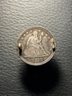 1858 Seated Quarter - Engraved Love Token - Broken Pin Back