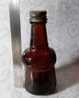 Amber Brown Embossed Glass Liquor Vintage Mini Bottle 1 10 Pt Madrid 