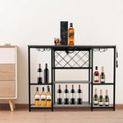Led Light Wine Rack Table   Freestanding Metal Coffee Bar Cabinet W  Outlet