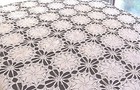 Vtg Cream White Floral Hand Crocheted Lace Tablecloth 80  X 112 