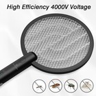 Bug Zapper Racket  2 In 1 Mode Fly Swatter Usb Rechargeable  4000v Electric Fly