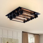 4-light Industrial Loft Steampunk Steel Ceiling Lamp Flush Mount Ceiling Fixture