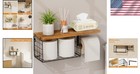 Bathroom Toilet Paper Holder With Shelf Storage Basket For Wipes And Rolls
