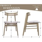 Set Of 2 Wooden Dining Chairs chenille Upholstered solid Wood Frame curved Back