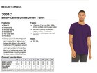 Bella   Canvas Unisex Short-sleeve Cotton Jersey T-shirt  3001c