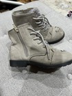 Girls  Gray Faux-fur Lace-up Ankle Boots With Cat Face Size 12