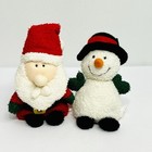 Russ Home Buddies Snowman   Santa Terrycloth Plush Christmas 6    Vintage