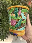 Antique  Chinese Hand-painted Birds Porcelain Flared Vase 5  Tall With Box
