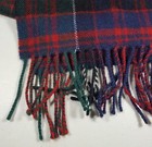 James Pringle Weavers 100  Lambswool Linear Scarf Navy Blue Tartan Plaid