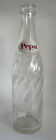 Vintage 1966 Pepsi-cola 12 Fl Oz Clear Swirled Glass Bottle Red White Acl Label