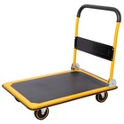 Foldable Platform Truck Push Dolly 660 Lb  Weight Capacity Black And Yellow