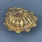 Vintage Brass Shell Potpourri Incense Burner Decorative Trinket Box Gold Tone