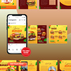 Social Media Canva Templates For Burger Shop And Food