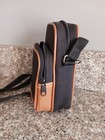 Vintage Macgregor Camera Case Black   Tan Zippered With Adjustable Strap
