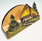 Wood Napkin Holder  Norwegian Viking Longhouse Japanese