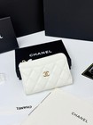 Cchannel A3179 Quilted Caviar Leather L-zip Card Holder - New