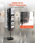 Vevor Rotating Brochure Display Rack 30 Pockets Mesh Magazine Literature Stand
