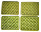 Set Of 4 Vintage Rubbermaid Coasters Lime Green Wooster Ohio Made In Usa