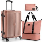 3 Piece Luggage Set Abs pc Hardshell Carry On Suitcase W  Spinner Wheels tsa 
