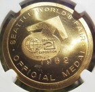 1962 Seattle World s Fair Medal - Monorail - Ms66 Ngc  Expo Official Token