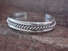 Native American 7 16  Navajo Indian Sterling Silver Bracelet Cuff - Tahe