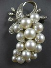 Antique Extra Large Diamond   Aaa South Sea Pearl 14kt White Gold Pendant  27768