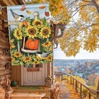 Fall Flag 28 X 40 Double Sided  Pumpkins Sunflower Large Outdoor Flag For Gar   