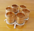 Vtg Gold Silver Tone Metal Filigree Holds  6  Lipstick Cherub Vanity Sam Fink 